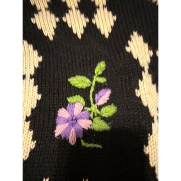 ZARA Oversized Embroidered Knit Sweater Size Large - Picture 2 of 12